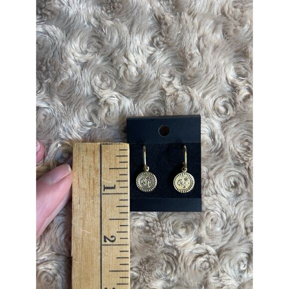 Meadowlark Amulet Love Earrings Sterling Gold Plated Pink Sapphire Charm Earring - Picture 3 of 5